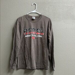Gildan Brown Long Sleeve Graphic Tee